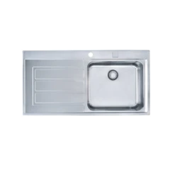 Franke Epos 1 Bowl Inset Kitchen Sink With Left Hand Drainer EOX 611-100 - Stainless Steel - 101.0381.857