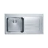 Franke Epos 1 Bowl Sink Inset Kitchen Sink With Right Hand Drainer EOX 611-100 - Stainless Steel - 101.0381.858