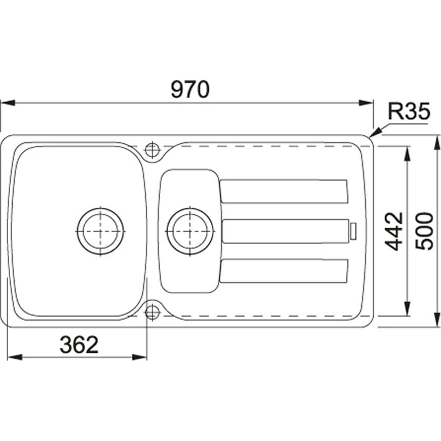Franke Antea Fragranite 1.5 Bowl Inset Kitchen Sink Reversible AZG 651-97 - Onyx - 114.0532.314 - Image 2