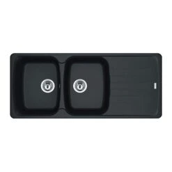 Franke Antea Fragranite 2 Bowl Inset Kitchen Sink Reversible AZG 621-116 - Onyx - 114.0532.318