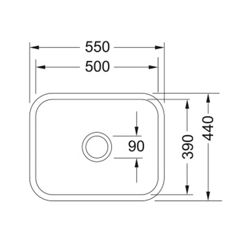 Franke By V&B 1 Bowl Undermount Ceramic Kitchen Sink VBK 110-50 - White - 126.0381.823 - Image 2