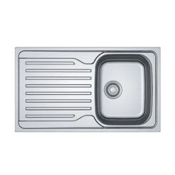 Franke Antea 1 Bowl Inset Kitchen Sink Reversible AZN 611-86 - Stainless Steel - 101.0489.523