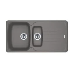 Franke Antea Fragranite 1.5 Bowl Inset Kitchen Sink Reversible AZG 651-97 - Stone Grey - 114.0633.740