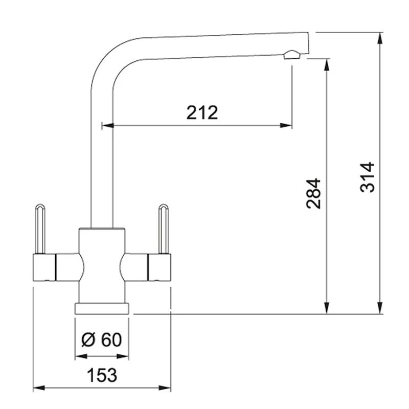 Franke Krios L-Spout Kitchen Mixer Tap - Brass - 115.0567.618 - Image 2