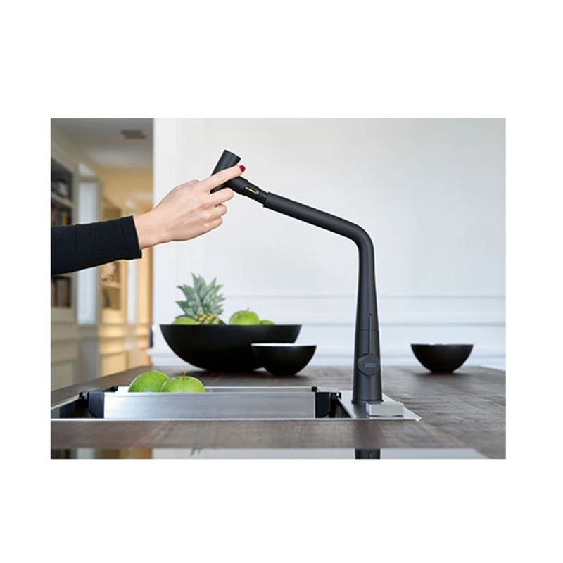 Franke Icon Pull Out Double Jet Shower Kitchen Tap - Matt Black - 115.0625.190 - Image 5