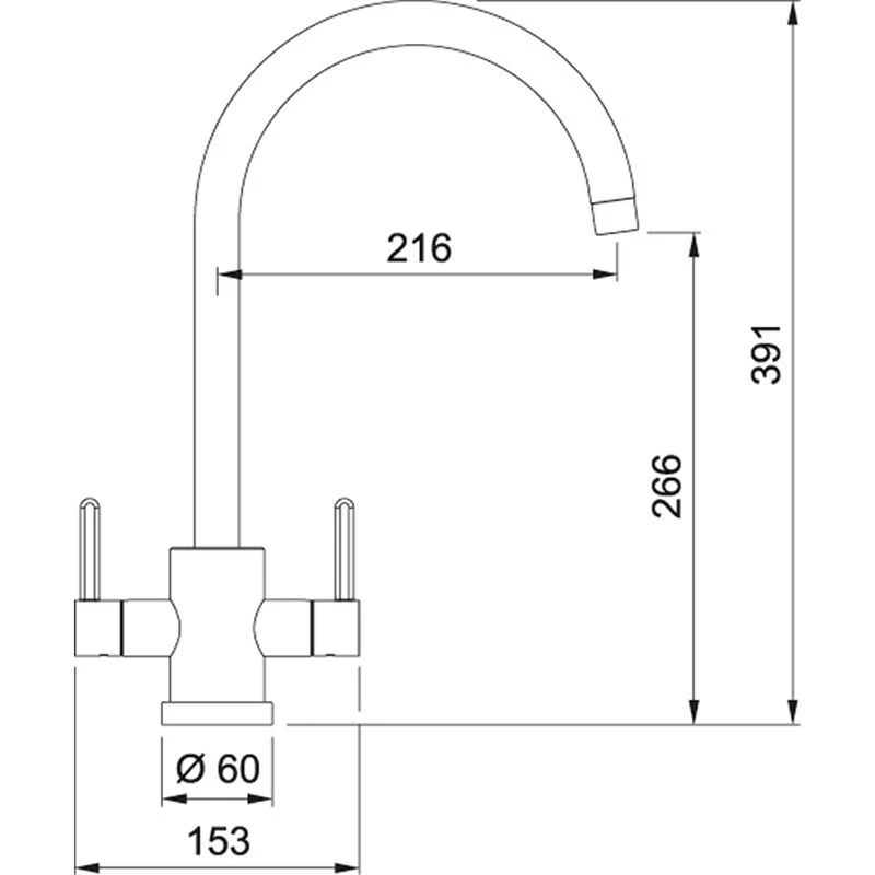 Franke Krios J-Spout Kitchen Mixer Tap - Matt Black - 115.0659.347 - Image 2