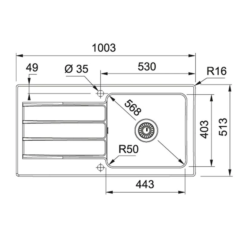 Franke Arcana 1 Bowl Inset Ceramic Kitchen Sink Reversible AHK 611-100 - White - 124.0532.228 - Image 2