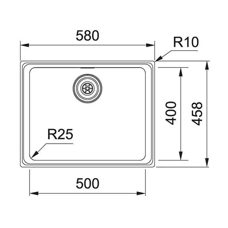 Franke Mythos Plus 1 Bowl Inset Kitchen Sink MYX 210-50/46 - Stainless Steel - 127.0640.218 - Image 2