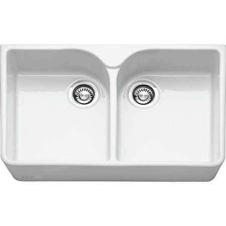 Franke Belfast 2 Bowl Ceramic Kitchen Sink VBK 720-47-47 - White - 130.0381.811 - Image 2