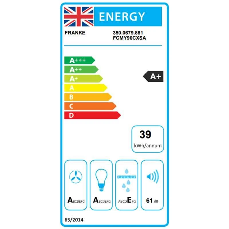 Franke Mythos Ceiling Cooker Hood With 2 LED Bars - 90cm - FCMY 90 C XS A - Stainless Steel - 350.0679.881 - Image 4