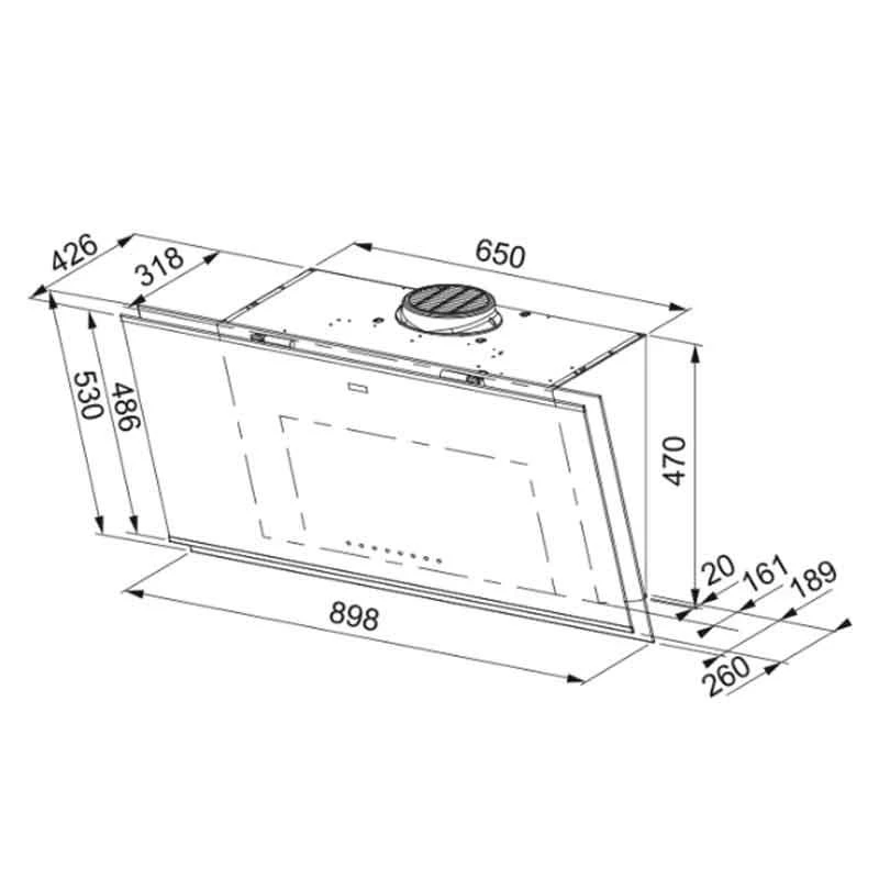 Franke Mythos Pro 90cm Angled Cooker Hood FMY PRO 907 FM - Black / Inox - 330.0682.352 - Image 2