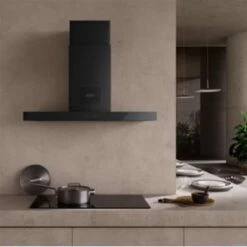 Franke Mythos T Shape 90cm Chimney Air Hub Cooker Hood FTMY AH BK MATT F90 - Black - 325.0679.323