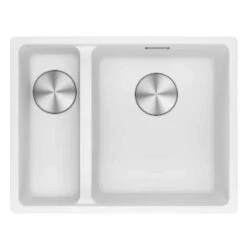 Franke Maris 1.5 Bowl Undermount Fragranite Kitchen Sink MRG 160-34-15 - Left Hand - Polar White - 125.0688.515