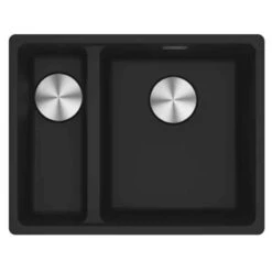 Franke Maris 1.5 Bowl Undermount Fragranite Kitchen Sink MRG 160-34-15 - Left Hand - Matt Black - 125.0688.518