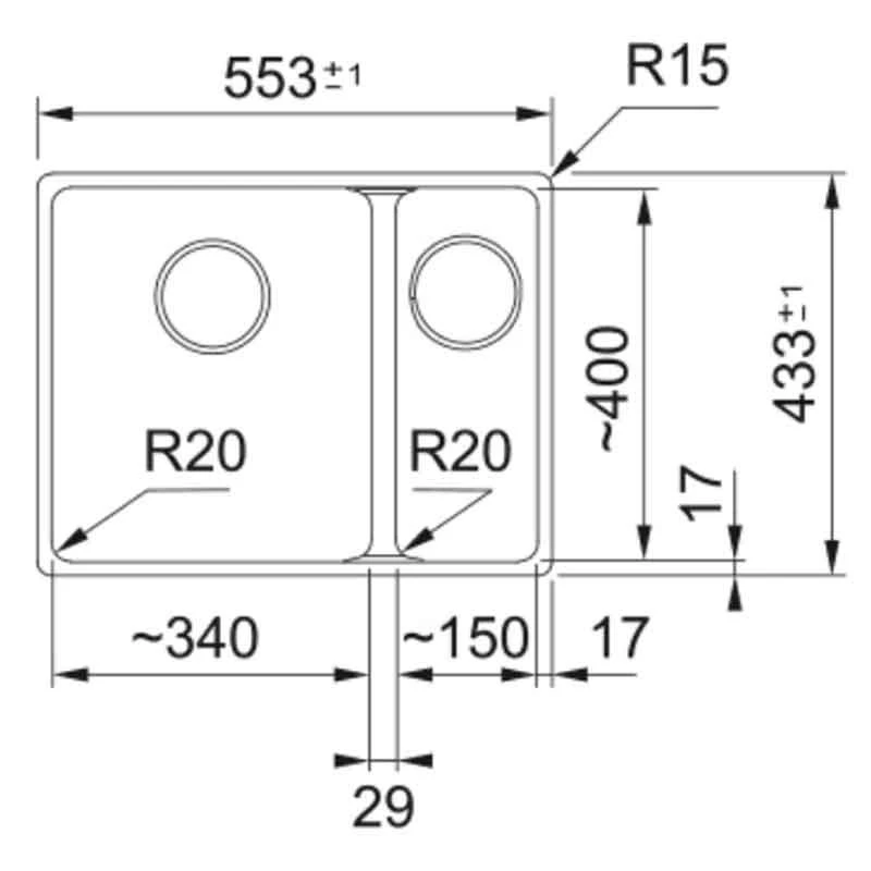Franke Maris 1.5 Bowl Undermount Fragranite Kitchen Sink MRG 160-34-15 - Right Hand - Polar White - 125.0688.520 - Image 2