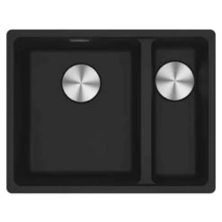 Franke Maris 1.5 Bowl Undermount Fragranite Kitchen Sink MRG 160-34-15 - Right Hand - Matt Black - 125.0688.523