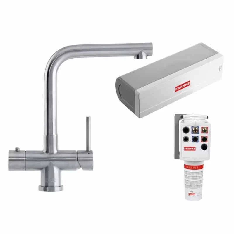 Franke Minerva Mondial 3-in-1 Manual Kitchen Tap - Stainless Steel - 119.0518.864 - Image 2
