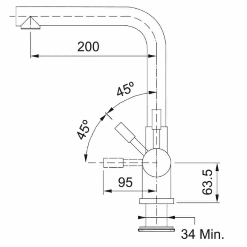 Franke Minerva Mondial 3-in-1 Manual Kitchen Tap - Stainless Steel - 119.0518.864 - Image 3