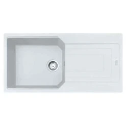 Franke Urban 1 Bowl Inset Fragranite Kitchen Sink Reversible UBG 611-100 - Polar White - 114.0689.383
