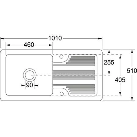 Franke Galassia 1 Bowl Ceramic Inset Kitchen Sink With Reversible Drainer GAK 611-101 - White - 124.0305.163 - Image 2